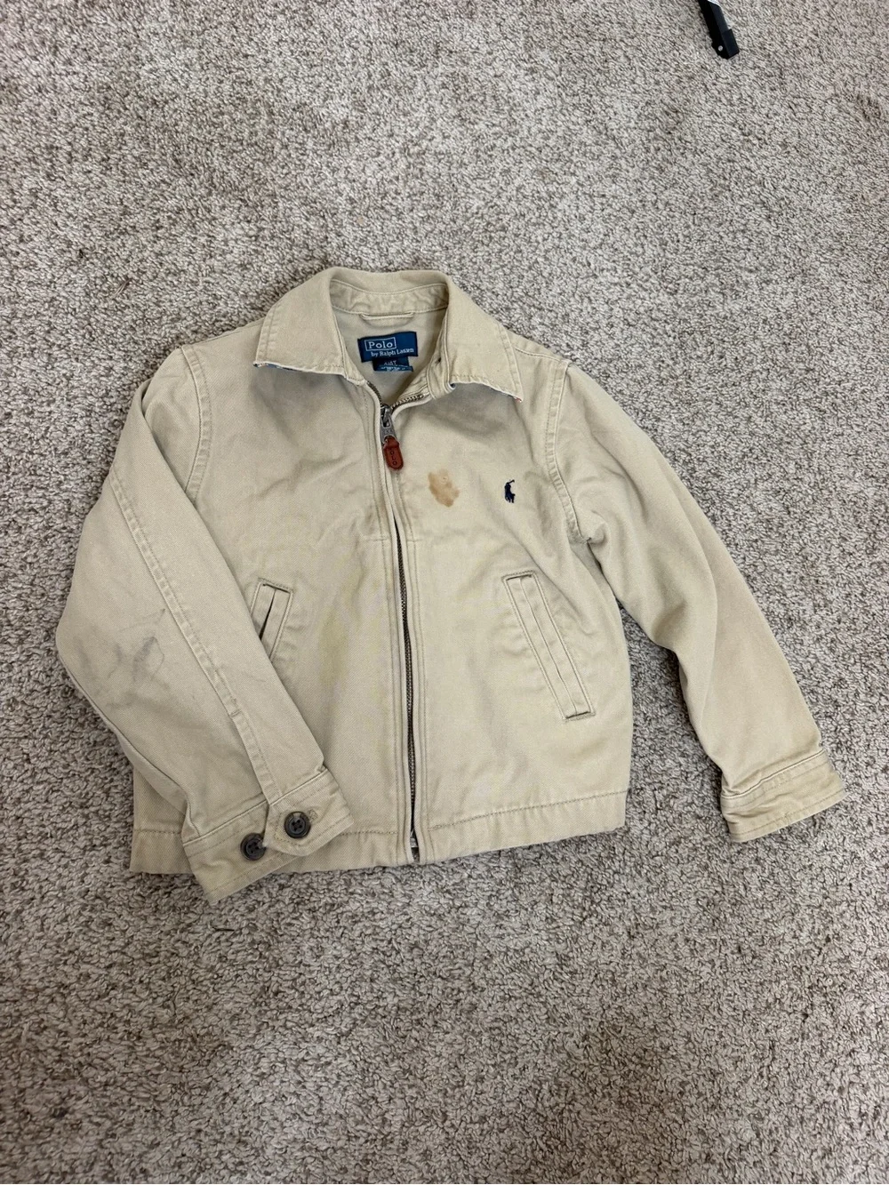 Polo Ralph Lauren Kids Beige Full Zip Cotton Jacket 4T